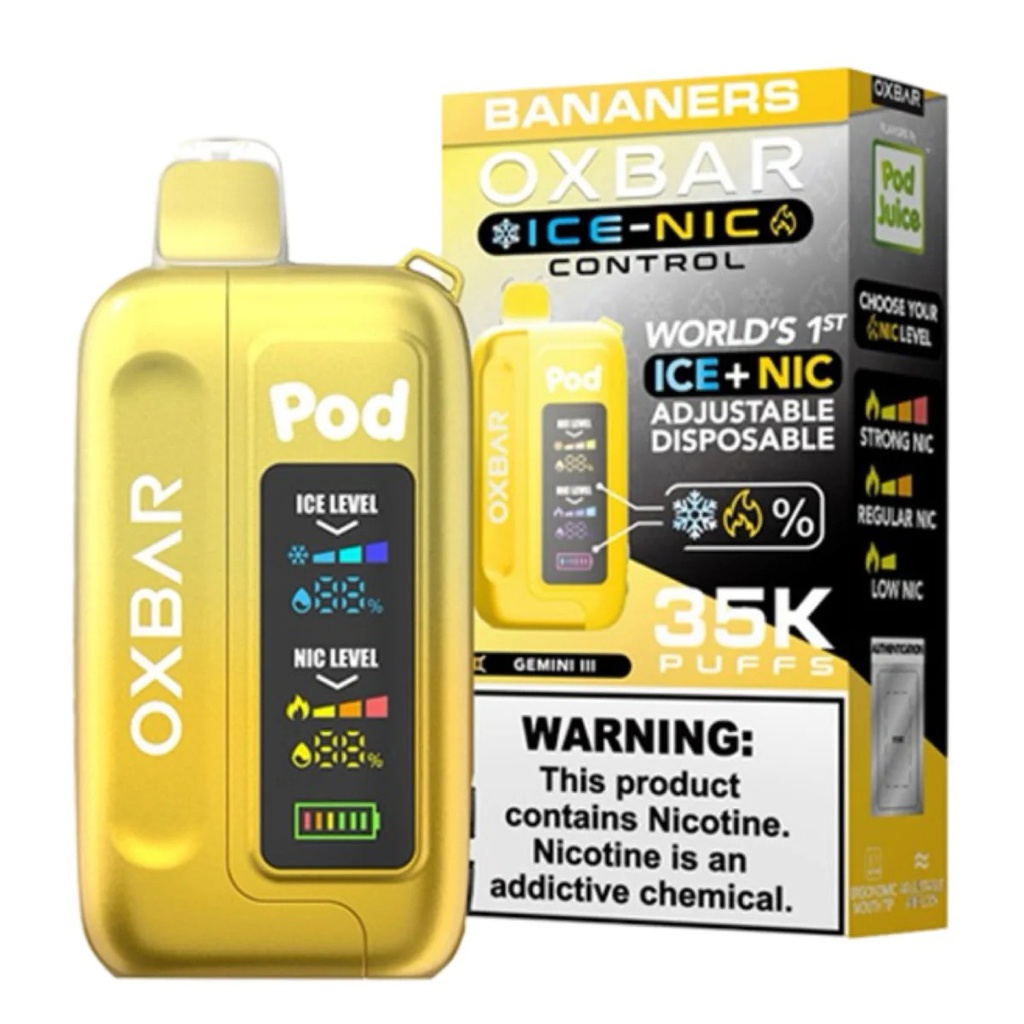 OXBAR 35K ICE+NIC BANANERS